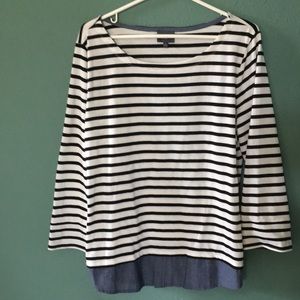 Black and cream stripe top